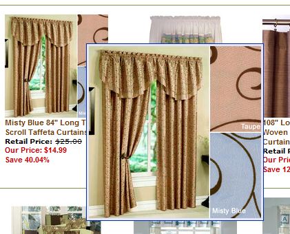 On Bedbath store a larger image pops up when you mouse is over an image
