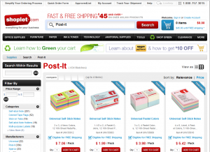 Search results on Shoplet.com for post-it